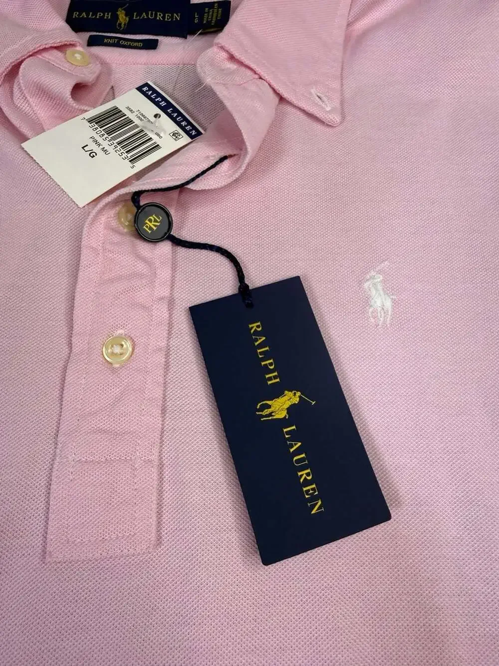 Ralph Lauren Knit Oxford Polo Shirt Size L Pink